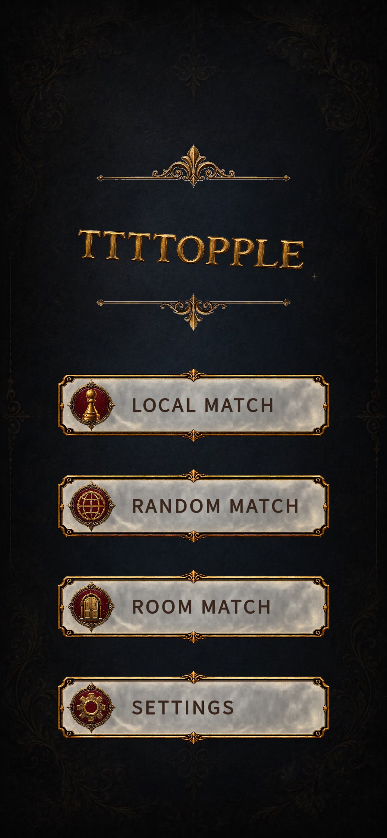 TTTTOPPLE メインメニュー画面